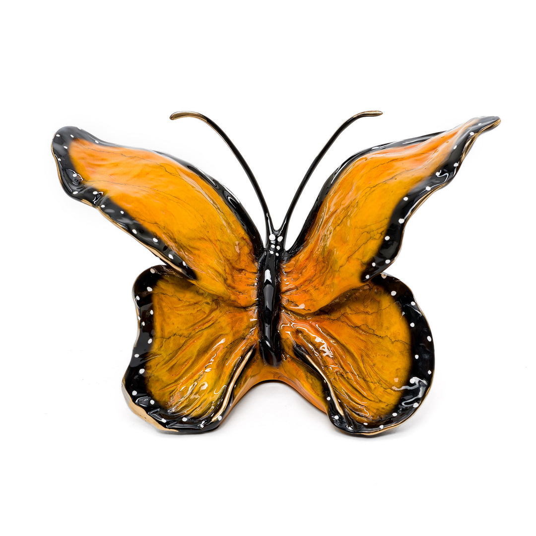 Dutchess Monarch butterfly sculpture with orange and black enamel