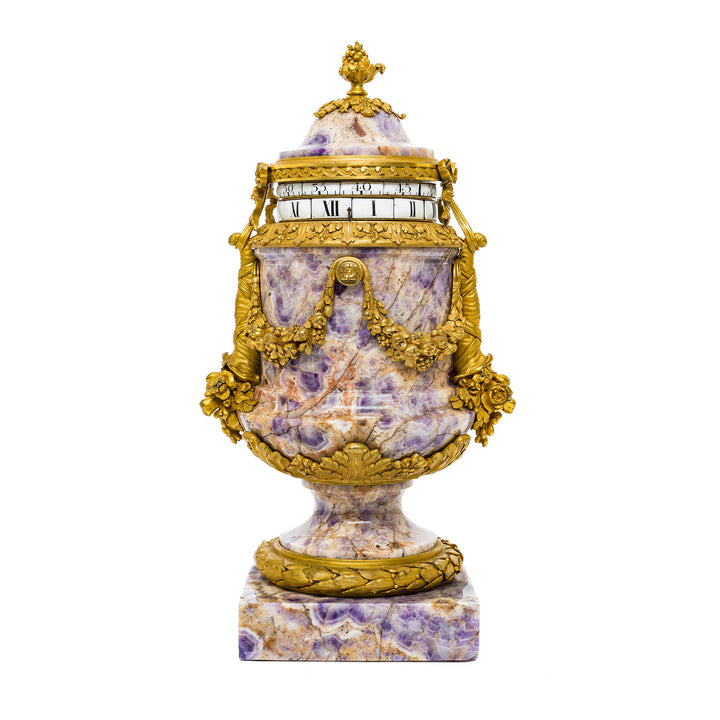 French gilt bronze mounted amethyst clock, circa 1870.