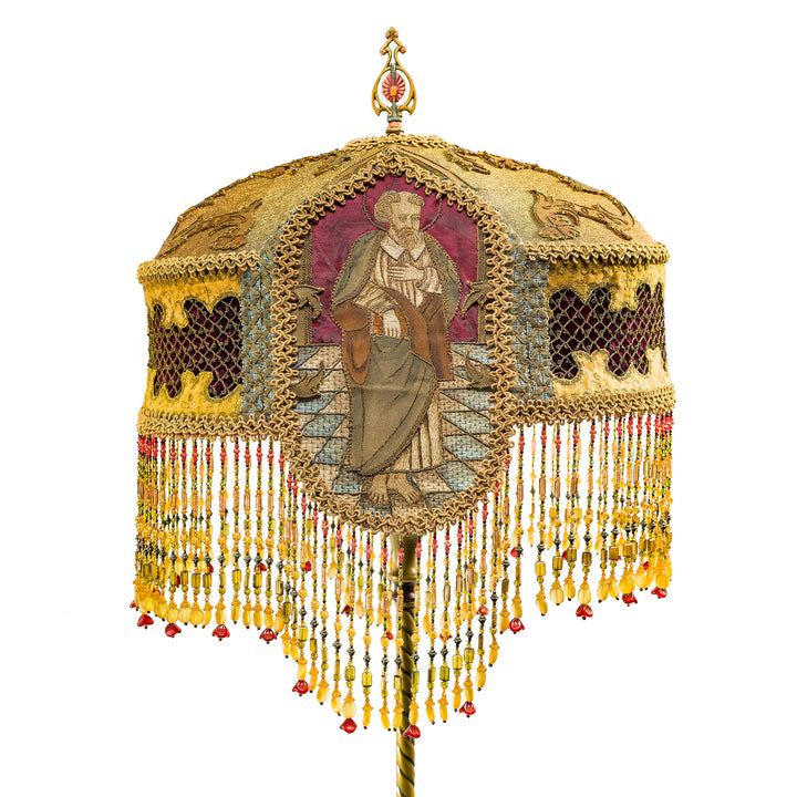 Handcrafted religious lamp by Kathleen Caid