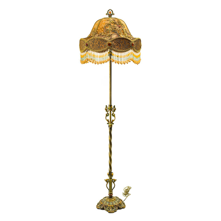 Majestic floral-themed floor lamp with ornate craftsmanship