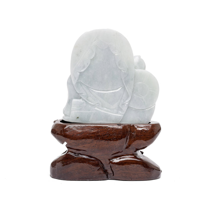 Rear of jade Buddha statue with smooth finish