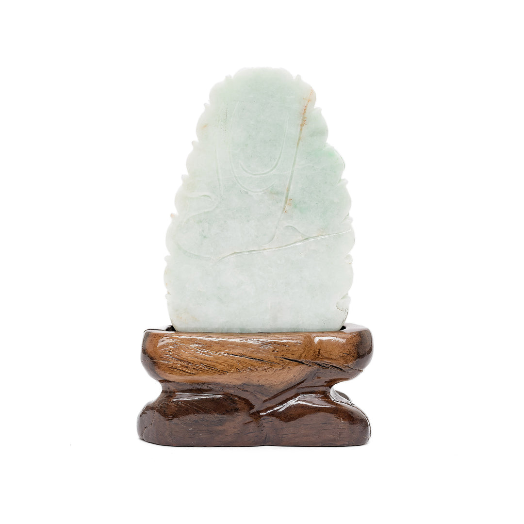 Rear view of Guan Yin jade sculpture