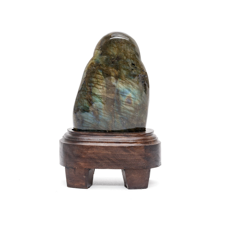Rear view of labradorite spiritual statue