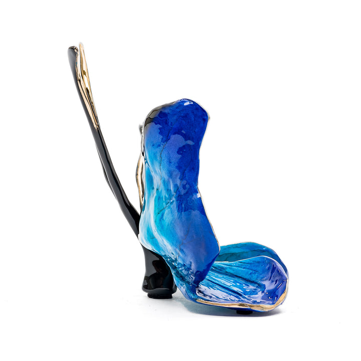 Ruiz butterfly with gradient blue enamel and curved wings