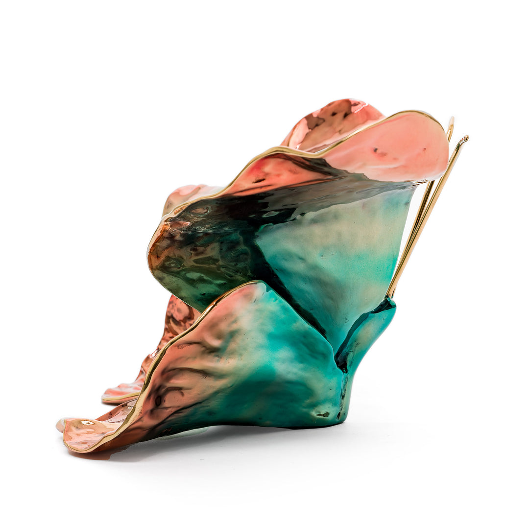 Side view of Ruiz butterfly with ombré enamel finish