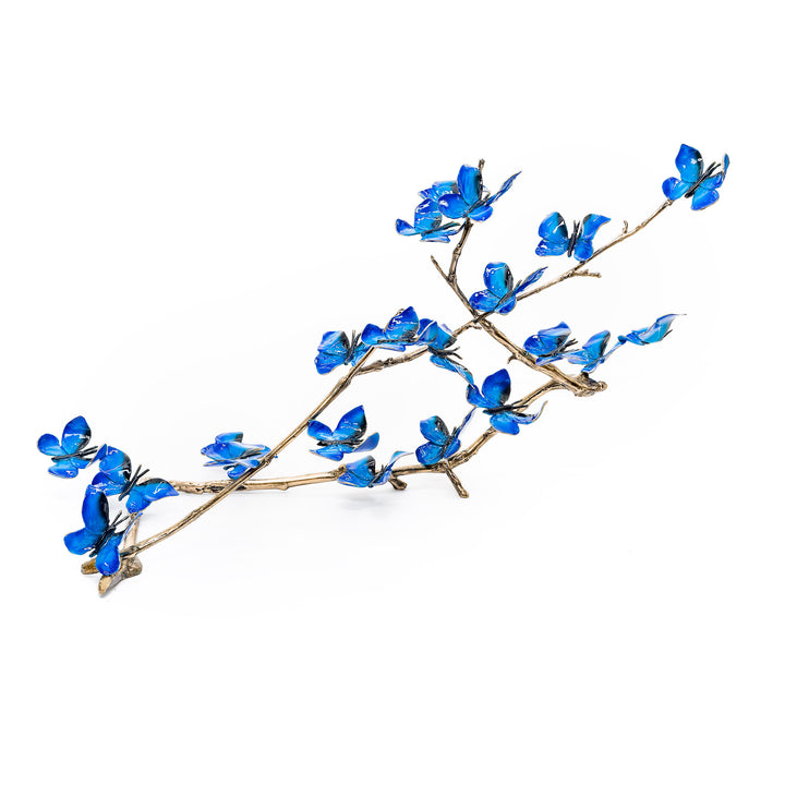 Summertime Blue Skies butterfly sculpture with 24 cobalt butterflies