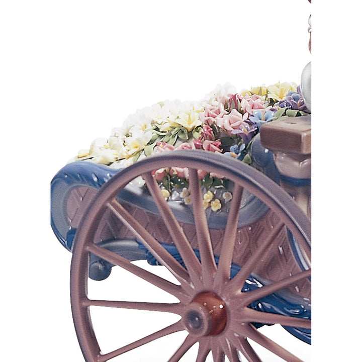 Image 3 Lladro Flower Wagon Children Sculpture. Limited Edition - 01001784