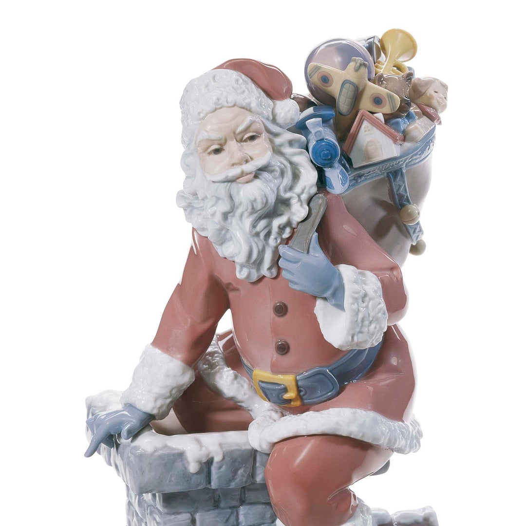 Image 2 Lladro Down The Chimney Santa Figurine. Limited Edition - 01001931