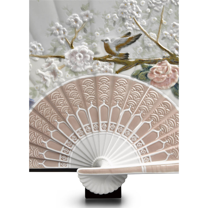 Image 2 Lladro Iris and Cherry Flowers Fan Decorative Fan. Limited Edition - 01001936