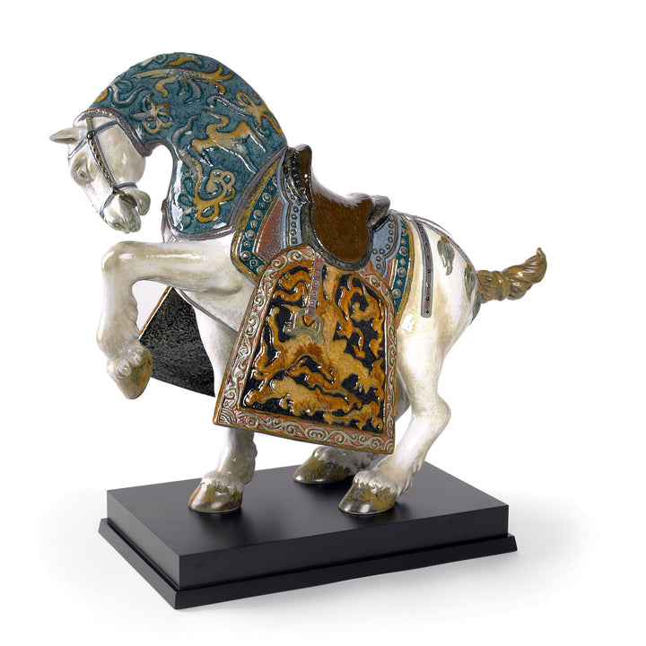 Image 2 Lladro Oriental Horse Sculpture. Glazed. Limited Edition - 01001943