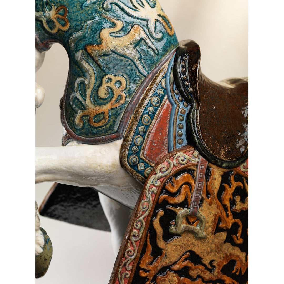 Image 4 Lladro Oriental Horse Sculpture. Glazed. Limited Edition - 01001943