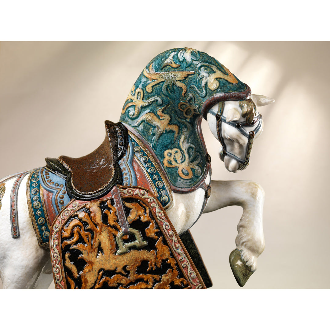 Image 5 Lladro Oriental Horse Sculpture. Glazed. Limited Edition - 01001943