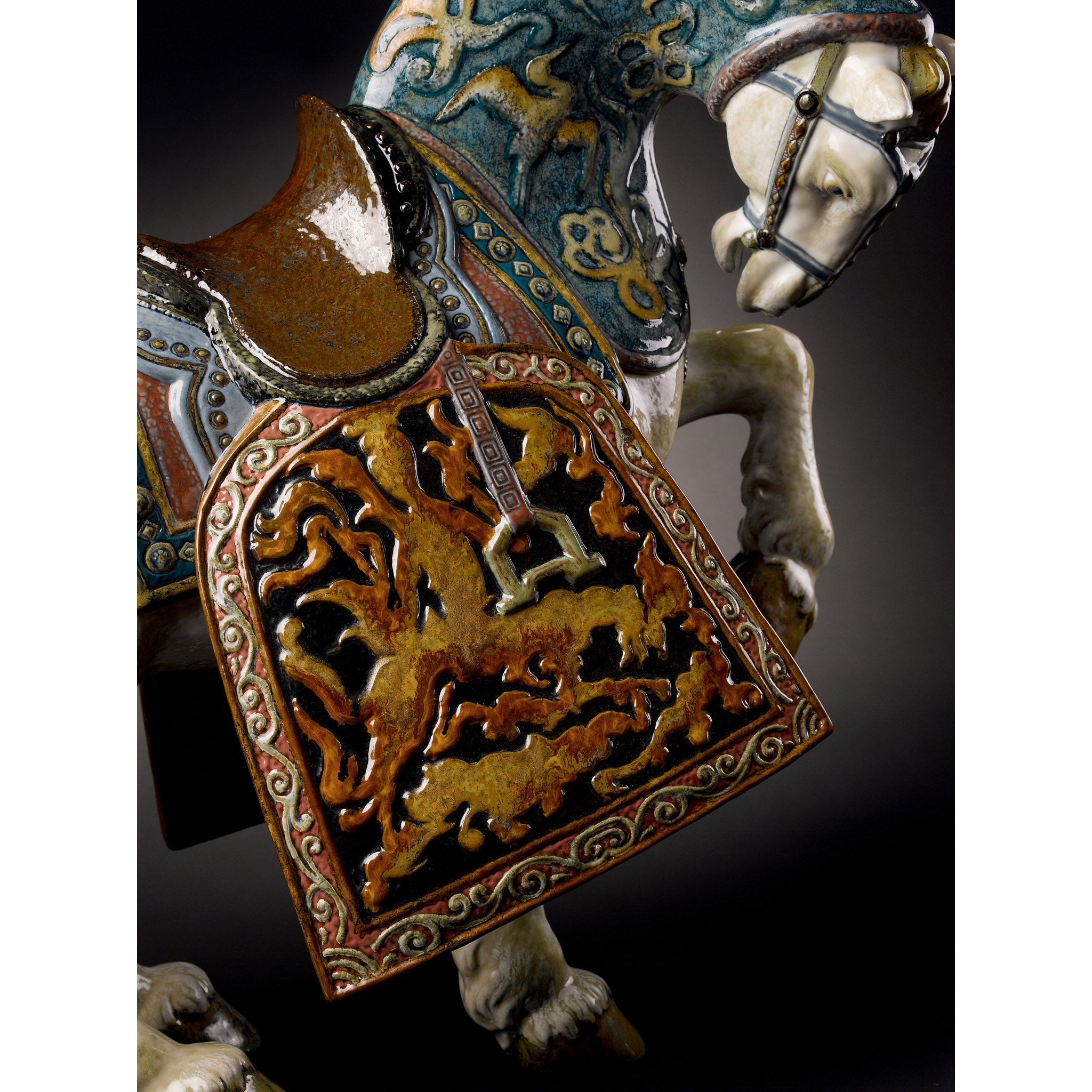 Oriental Horse Sculpture. Glazed. Limited Edition