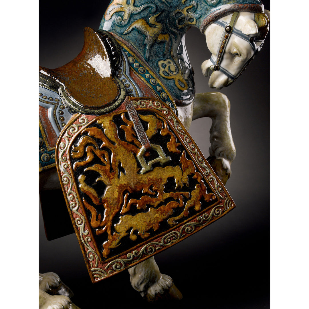 Image 9 Lladro Oriental Horse Sculpture. Glazed. Limited Edition - 01001943