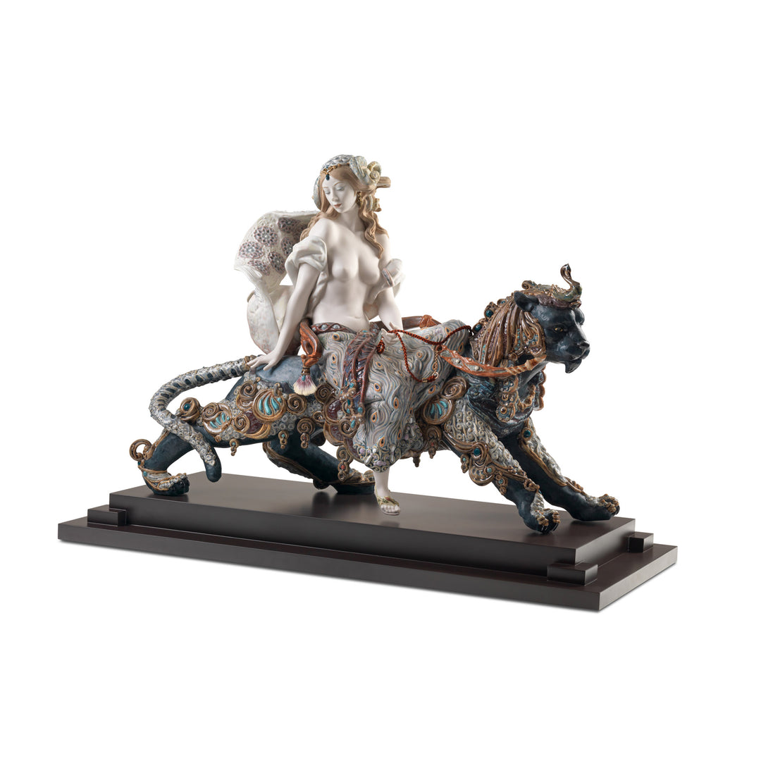 Lladro Bacchante on A Panther Woman Sculpture. Limited Edition - 01001949