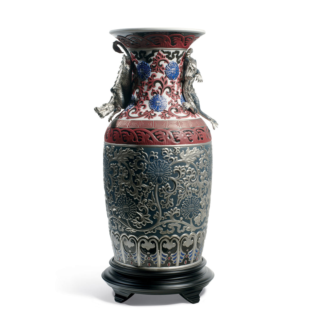 Lladro Oriental Vase Sculpture. Blue. Limited Edition - 01001955