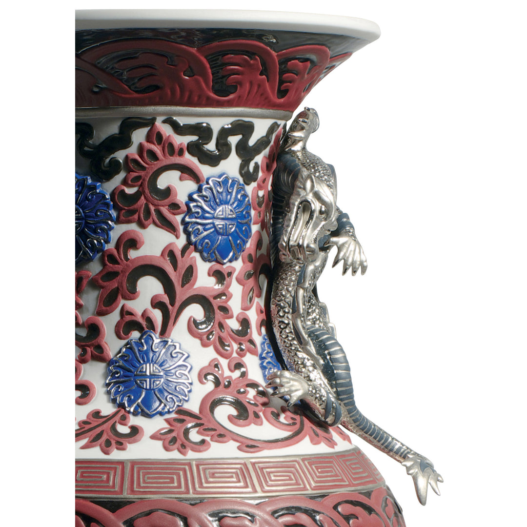 Image 3 Lladro Oriental Vase Sculpture. Blue. Limited Edition - 01001955