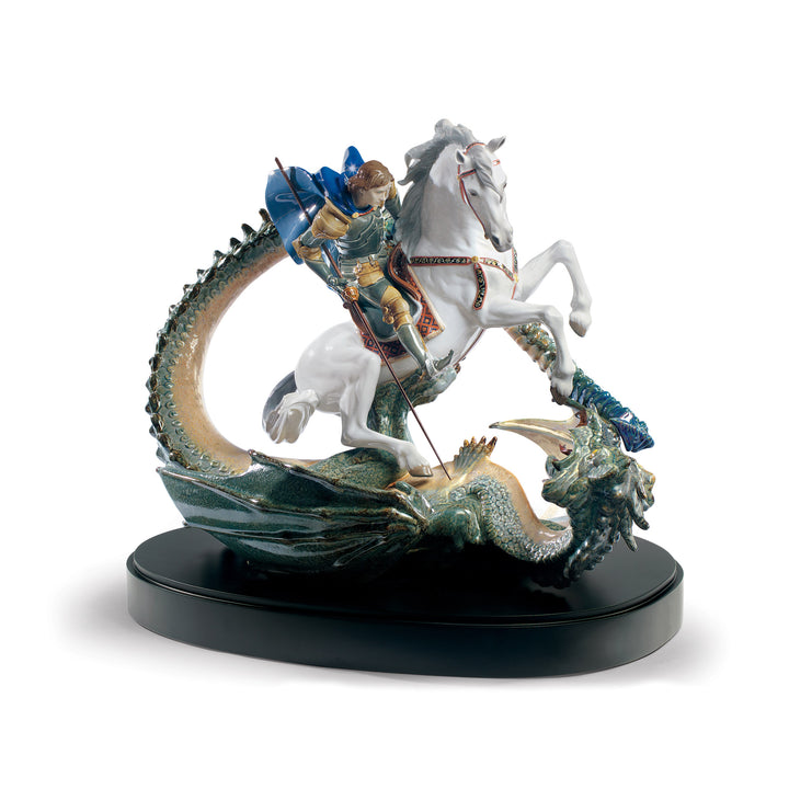 Lladro Saint George and The Dragon Sculpture. Limited Edition - 01001975