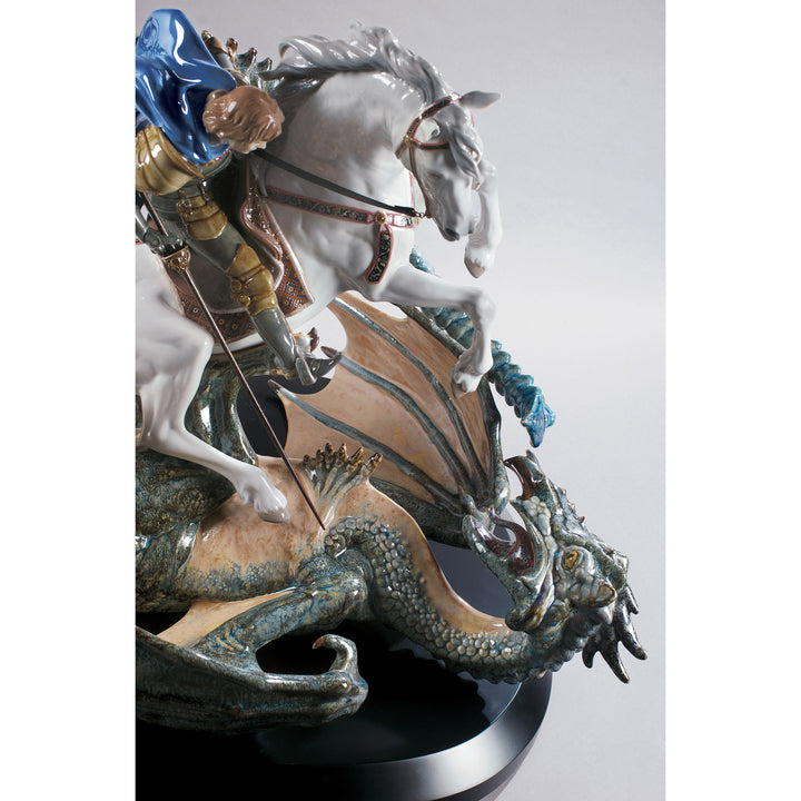 Image 2 Lladro Saint George and The Dragon Sculpture. Limited Edition - 01001975
