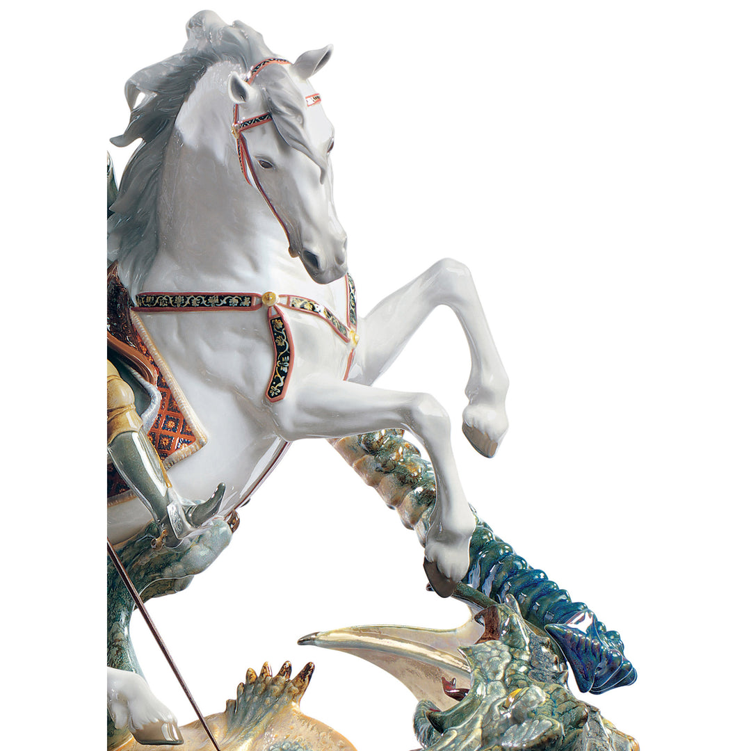 Image 4 Lladro Saint George and The Dragon Sculpture. Limited Edition - 01001975