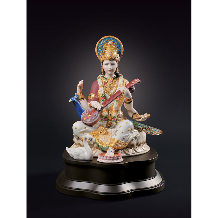 Image 6 Lladro Saraswati Sculpture. Limited Edition - 01001978