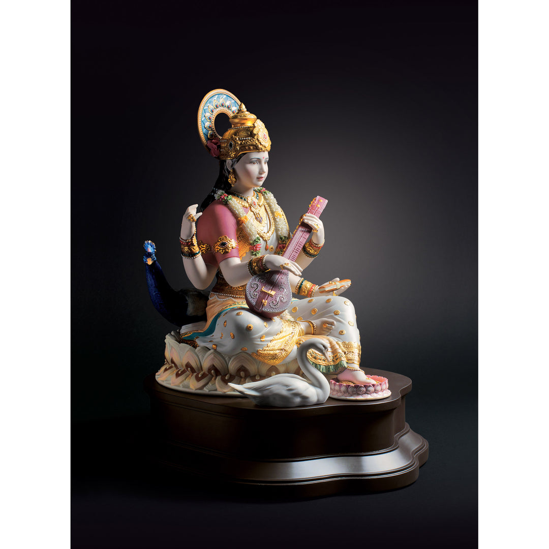 Image 7 Lladro Saraswati Sculpture. Limited Edition - 01001978