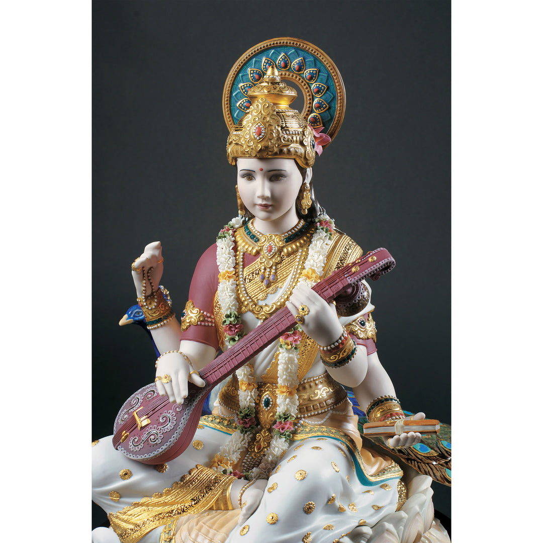 Image 9 Lladro Saraswati Sculpture. Limited Edition - 01001978