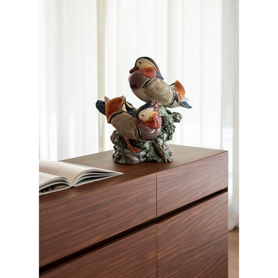 Image 2 Lladro Mandarin Ducks Sculpture. Limited Edition - 01001979