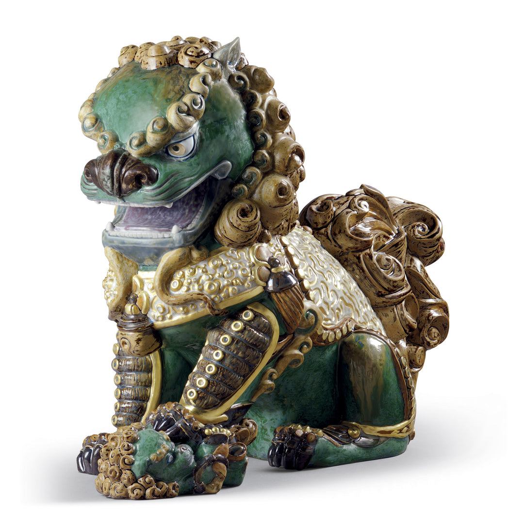 Lladro Oriental Lioness Sculpture. Green. Limited Edition - 01001986