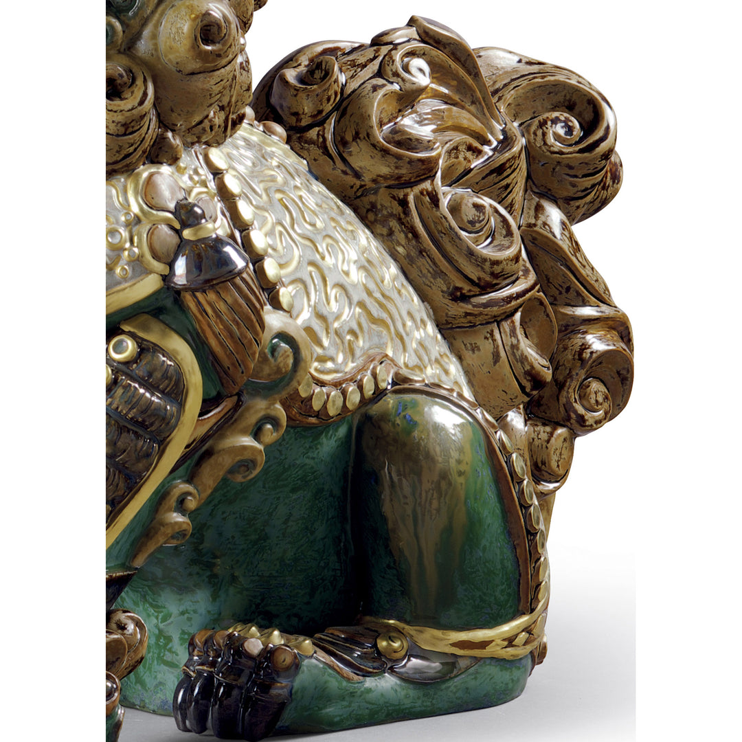 Image 4 Lladro Oriental Lioness Sculpture. Green. Limited Edition - 01001986