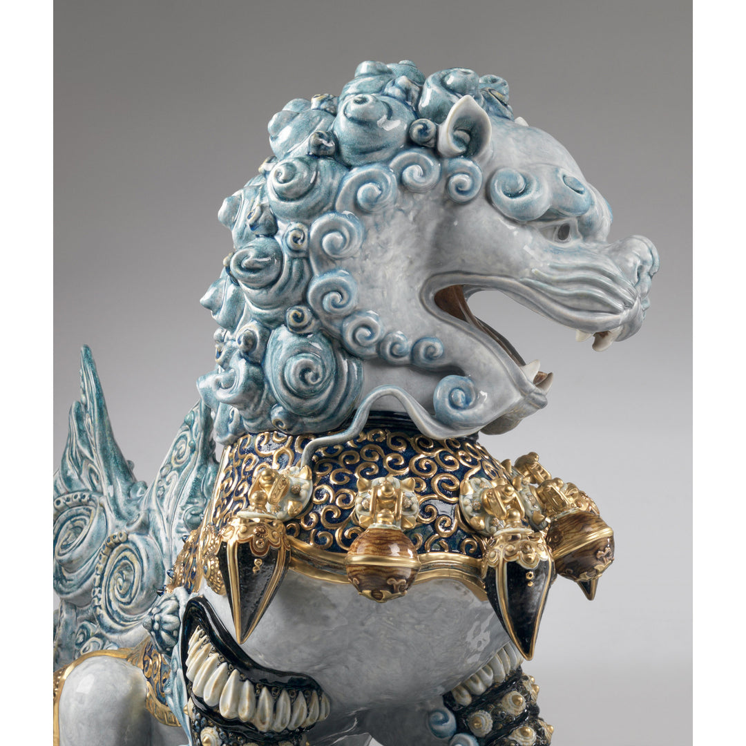 Image 5 Lladro Guardian Lioness Sculpture. Blue. Limited Edition - 01001990