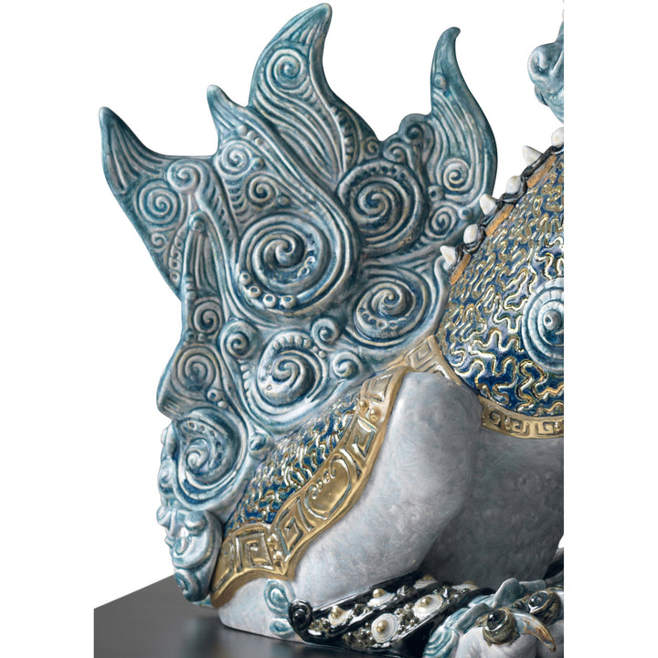 Image 5 Lladro Guardian Lion Sculpture. Blue. Limited Edition - 01001991