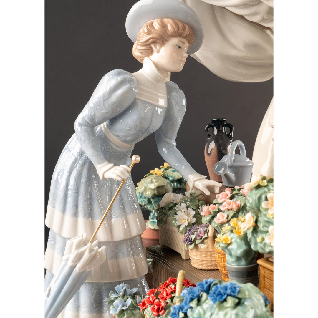 Image 5 Lladro Flowers market Sculpture. Limited edition - 01002023