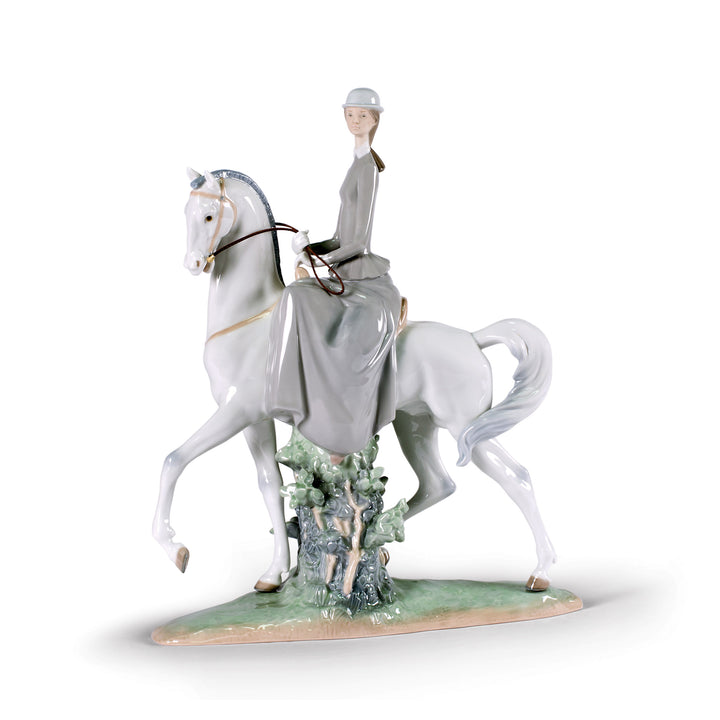 Lladro Woman on Horse Figurine - 01004516