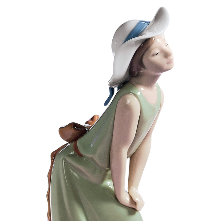 Image 2 Lladro Curious Girl with Straw Hat Figurine - 01005009