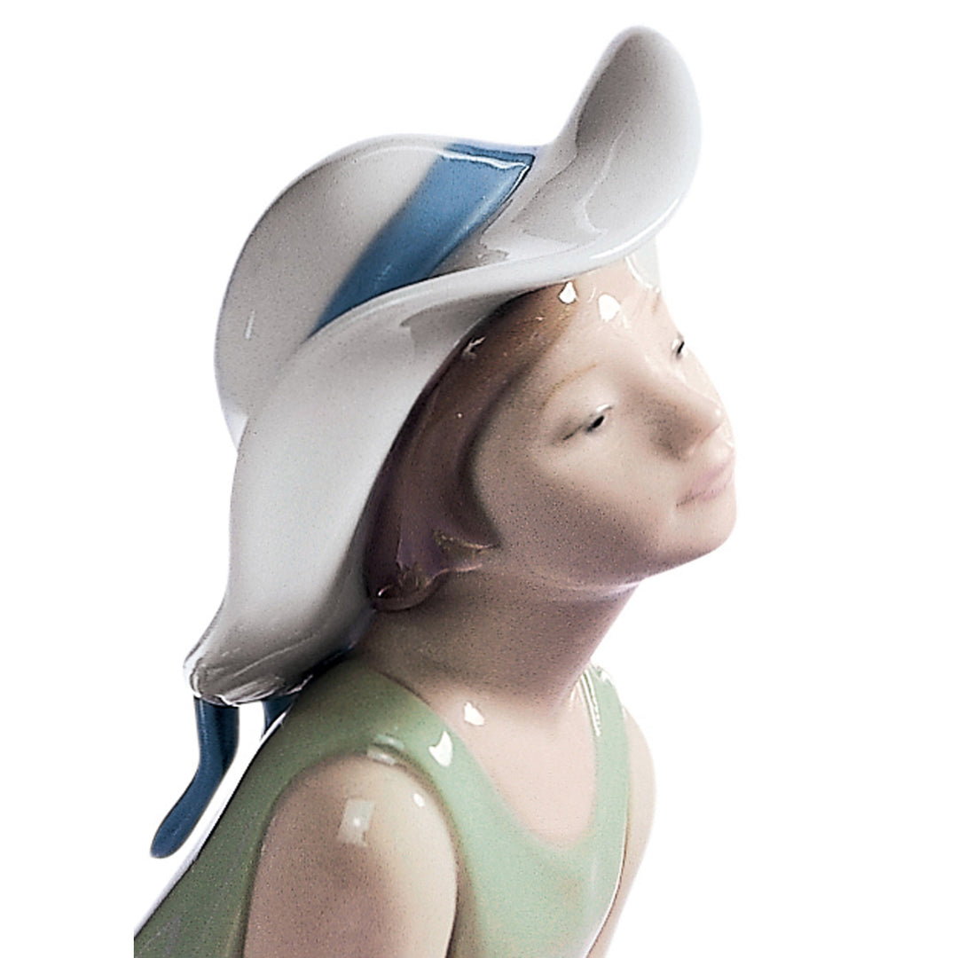 Image 4 Lladro Curious Girl with Straw Hat Figurine - 01005009