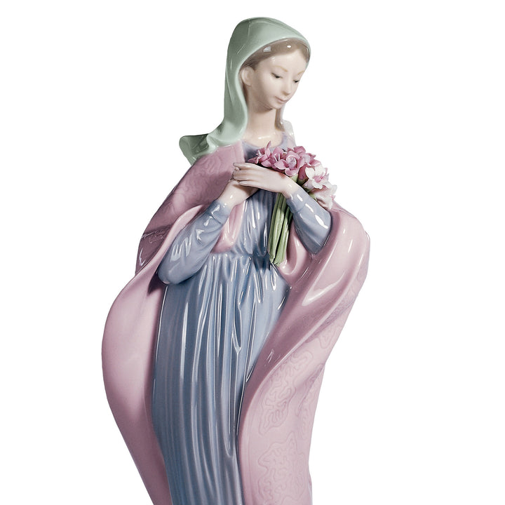 Image 2 Lladro Our Lady with Flowers Figurine - 01005171
