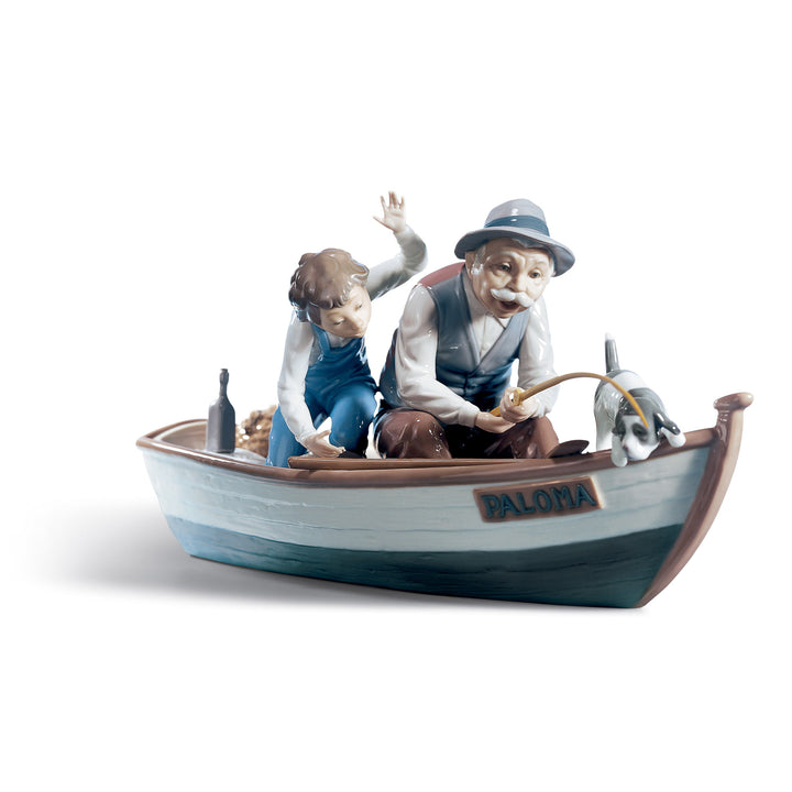 Lladro Fishing with Gramps Figurine - 01005215