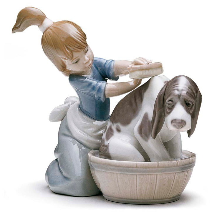 Lladro Bashful Bather Dog Figurine - 01005455