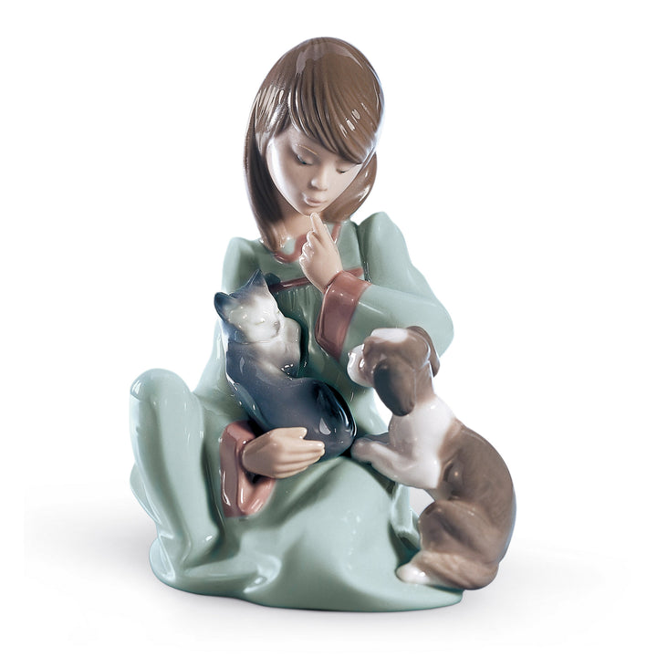 Lladro Cat Nap Girl Figurine - 01005640