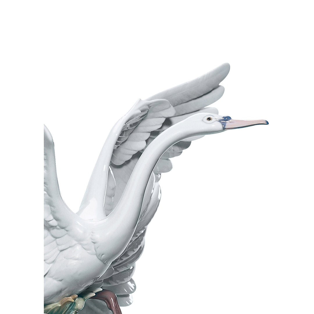 Image 3 Lladro Swans Take Flight Sculpture - 01005912