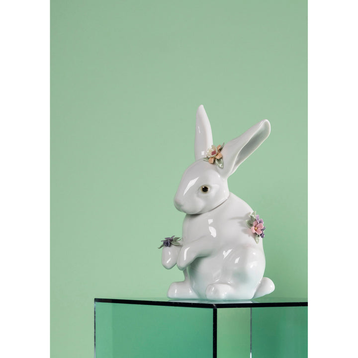 Image 4 Lladro Sitting Bunny with Flowers Figurine - 01006100