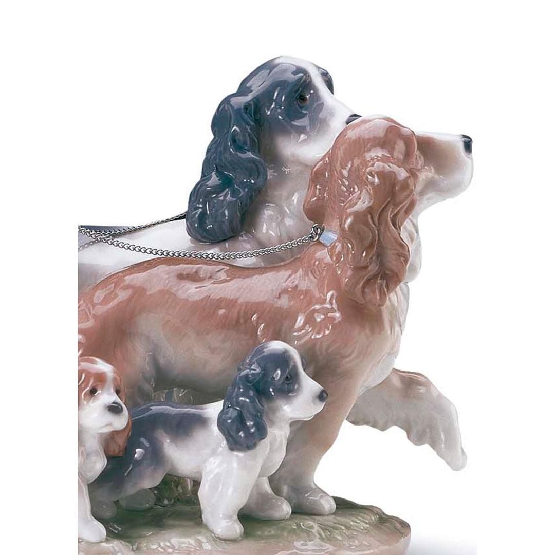 Image 3 Lladro Puppy Parade Girl with Dogs Figurine - 01006784
