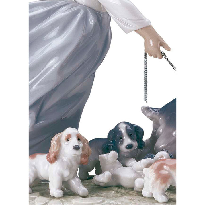 Image 4 Lladro Puppy Parade Girl with Dogs Figurine - 01006784