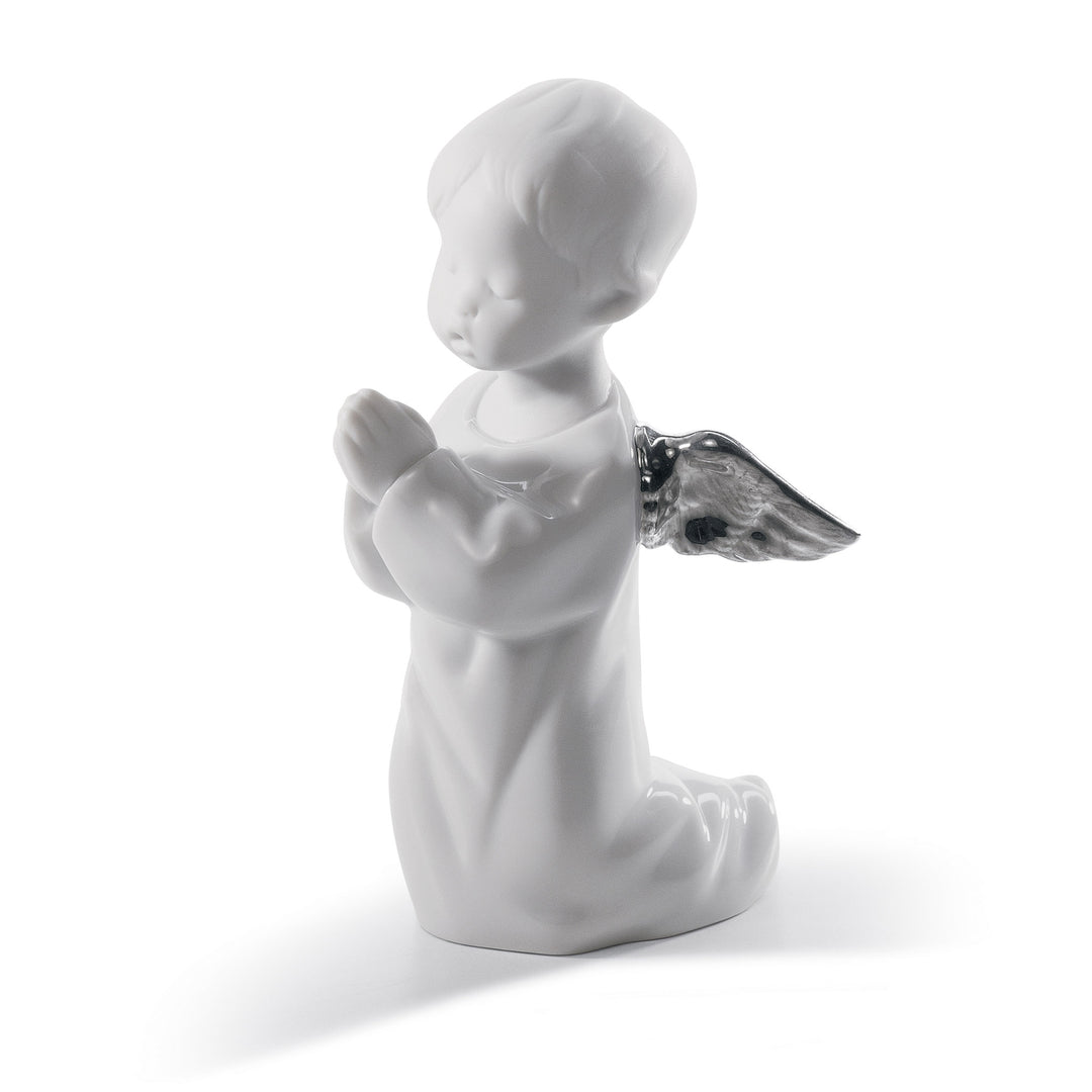 Lladro Angel Praying Angel Figurine. Silver Lustre - 01007050