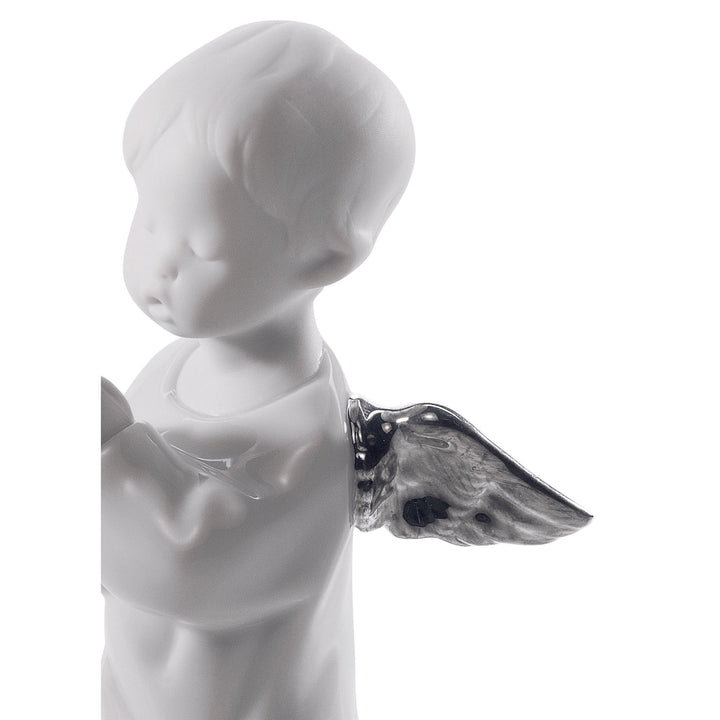 Image 2 Lladro Angel Praying Angel Figurine. Silver Lustre - 01007050