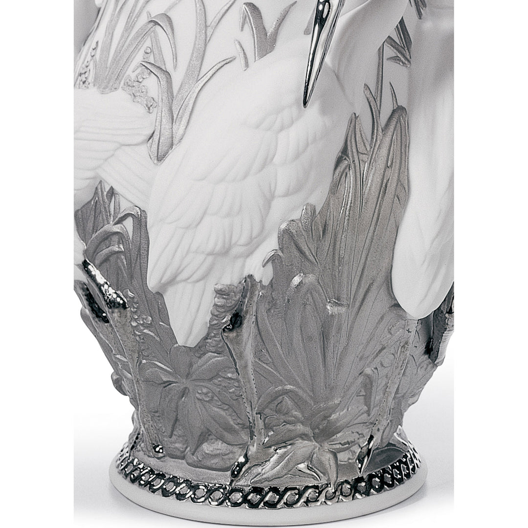 Image 5 Lladro Herons' Realm Vase. Silver Lustre - 01007053