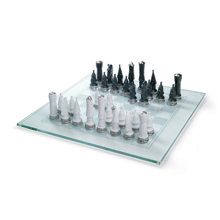 Lladro Chess Set. Silver Lustre - 01007138