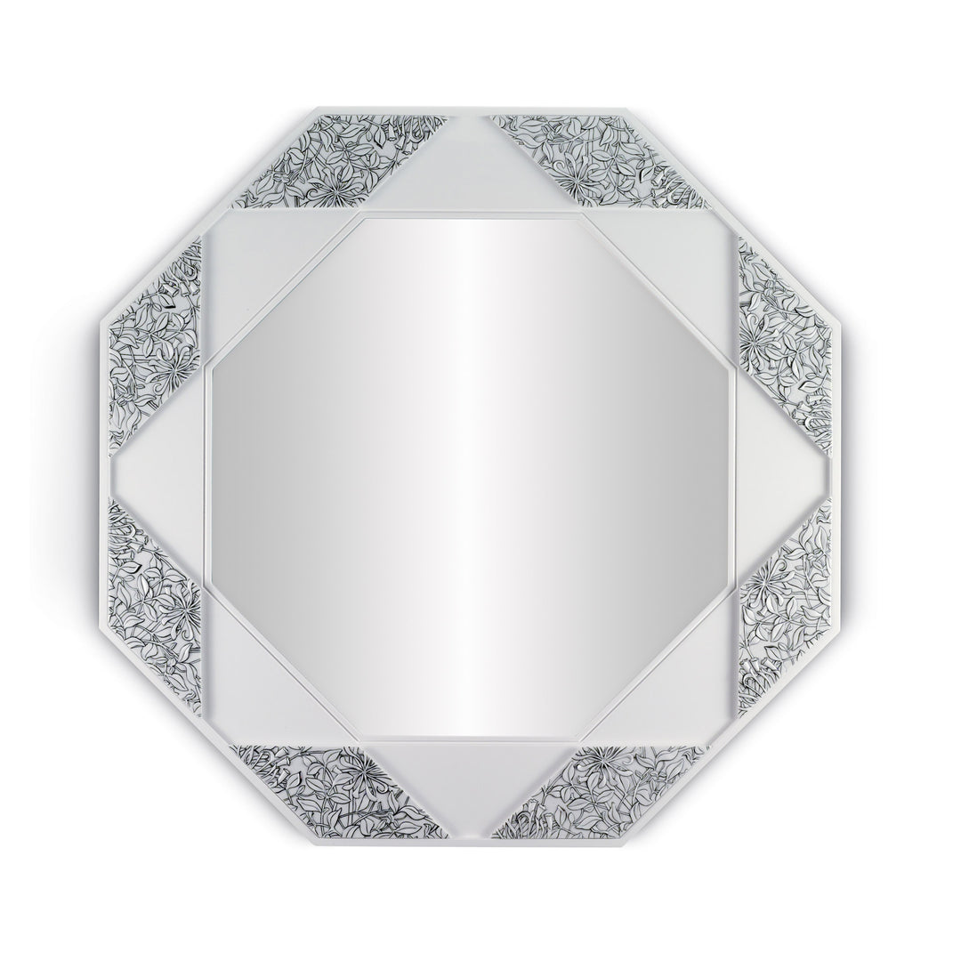 Lladro Eight Sided Wall Mirror. Black and White - 01007159