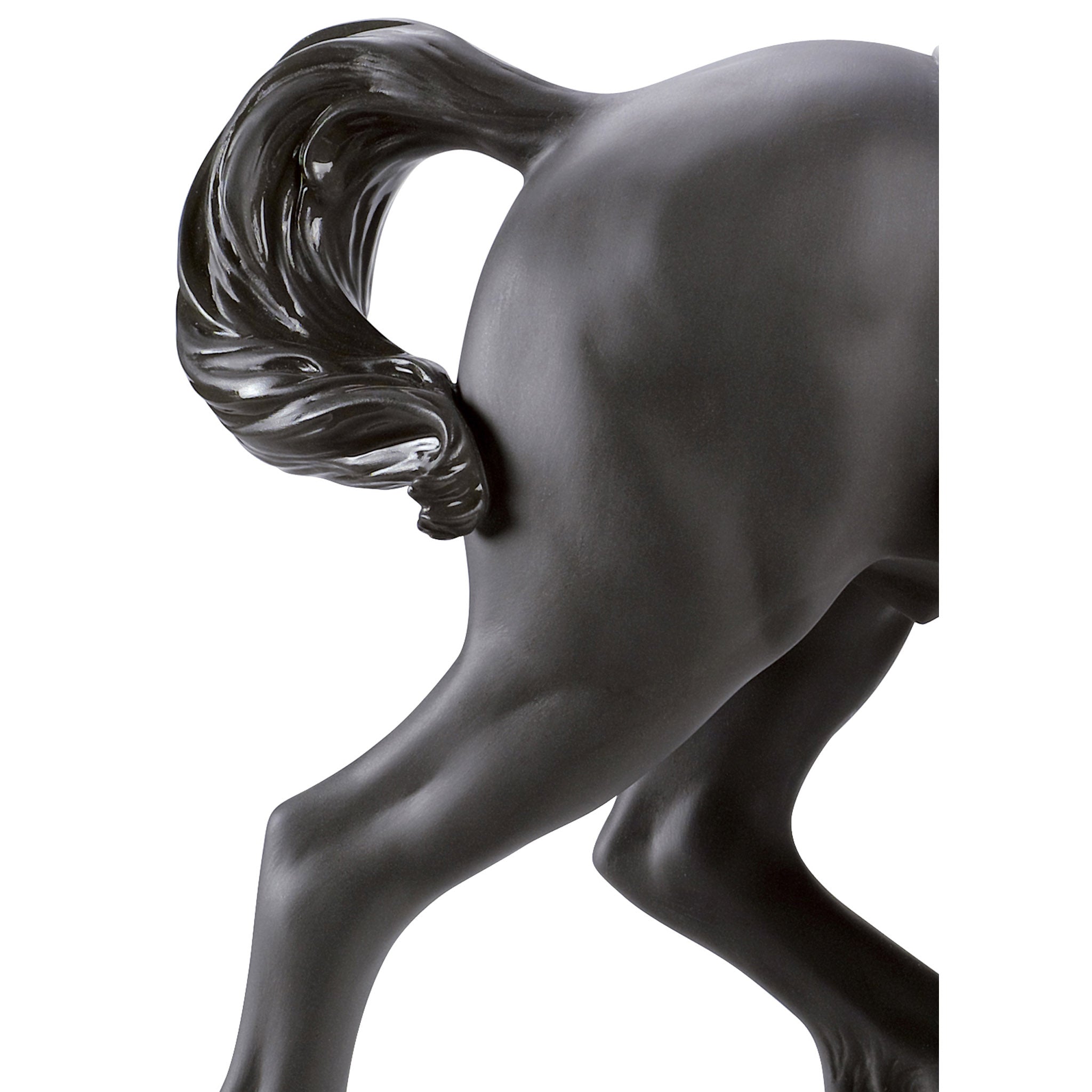 A Regal Steed Horse Sculpture. Silver Lustre